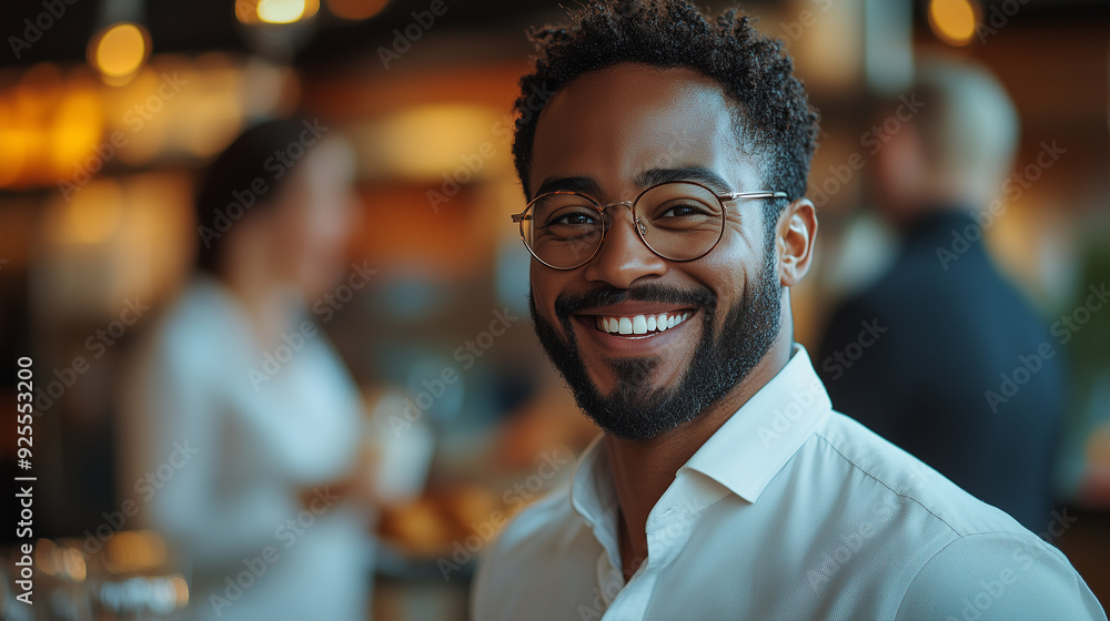 Office workers in business casual attire, standing and laughing together during a coffee break in the office kitchen. Office workers in business casual attire, standing and laughing together during a coffee break in the office kitchen.