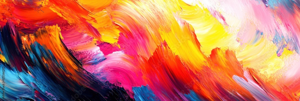 Bold hues intertwine, creating a dynamic masterpiece that radiates positivity and artistic flair, inviting admiration and contemplation of its beauty Bold hues intertwine, creating a dynamic masterpiece that radiates positivity and artistic flair, inviting admiration and contemplation of its beauty