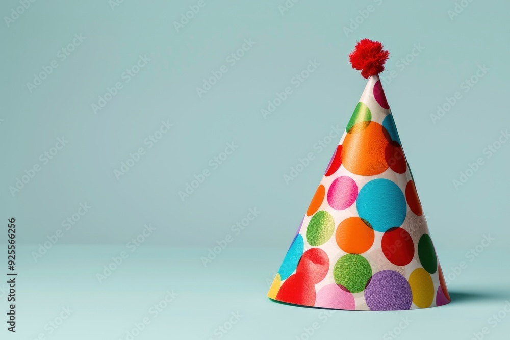 A Lovely Birthday Or Dwarf Hat Made Of Paper, Isolated On A White Background A Lovely Birthday Or Dwarf Hat Made Of Paper, Isolated On A White Background