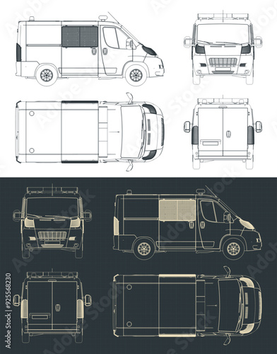 Police van technical drawings