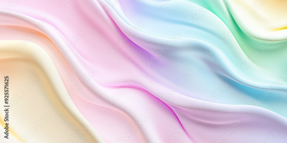 Abstract 3d wavy smooth background. Rainbow pastel color palette. Liquid texture of waves and underflows Abstract 3d wavy smooth background. Rainbow pastel color palette. Liquid texture of waves and underflows