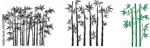 Bamboo forest background silhouette, silhouette vector of bamboo sticks vector