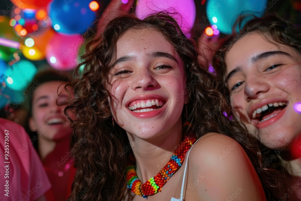 A Young Mixed-Race Woman In A White Dress At A Party, Enjoying The Festive Atmosphere A Young Mixed-Race Woman In A White Dress At A Party, Enjoying The Festive Atmosphere