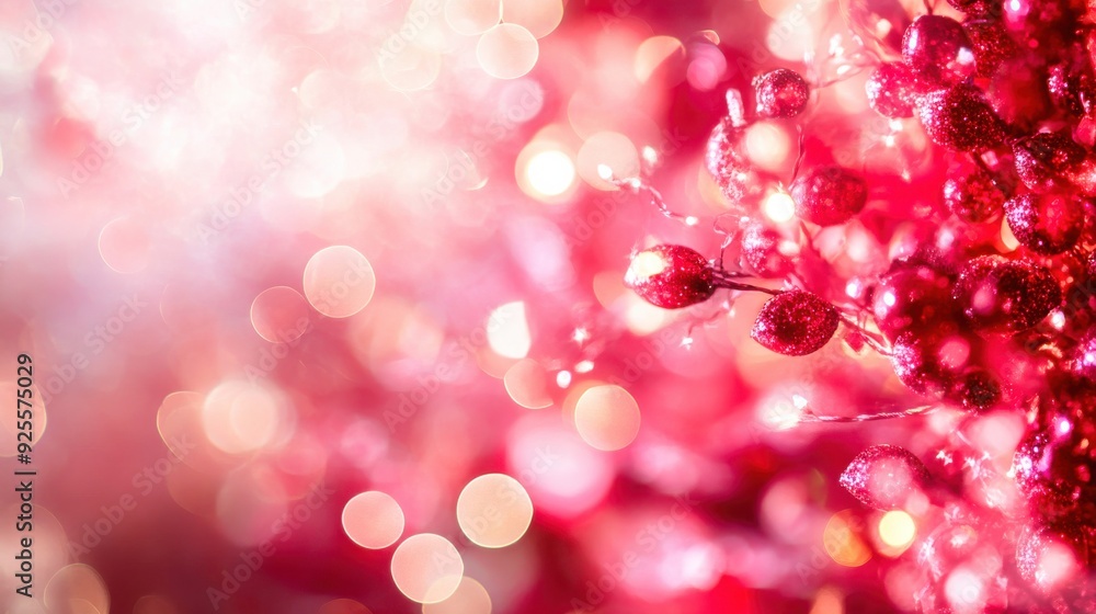 Twinkling red ornaments and soft lights create a magical atmosphere for holiday festivities, inviting warmth and cheer to the entire space Twinkling red ornaments and soft lights create a magical atmosphere for holiday festivities, inviting warmth and cheer to the entire space