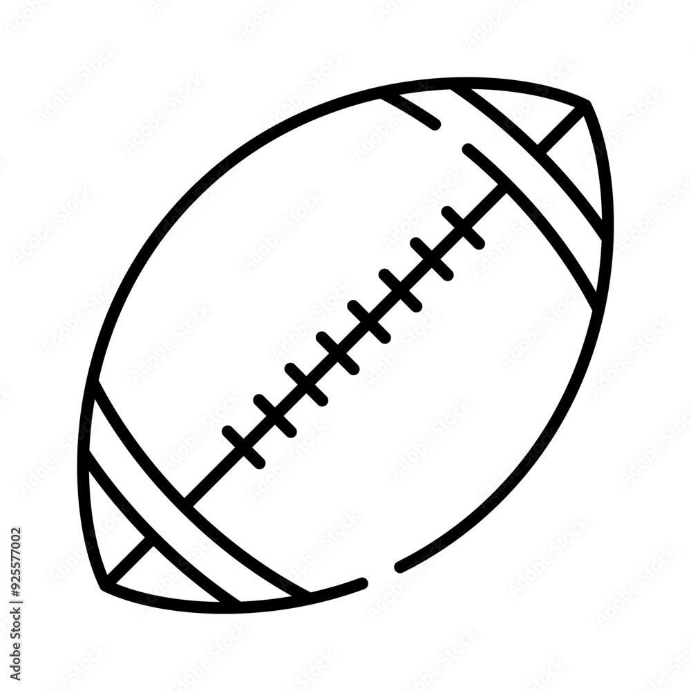 Rugby, american football ball black line icon Rugby, american football ball black line icon