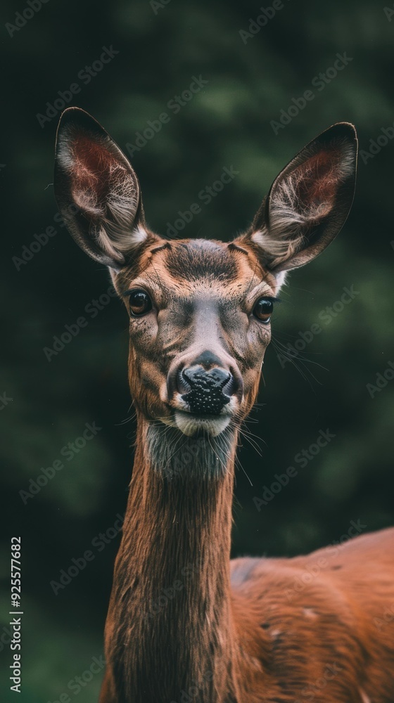 A deer stares directly at the camera. AI. A deer stares directly at the camera. AI.