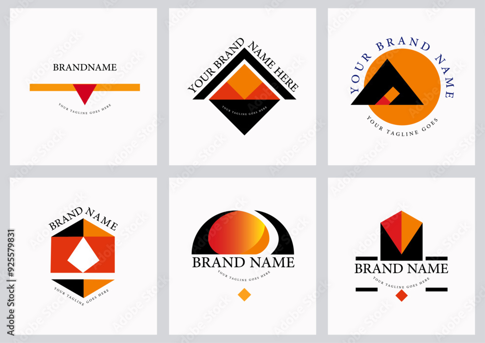 Modern Bold Geometric Brand Logos Collection Modern Bold Geometric Brand Logos Collection