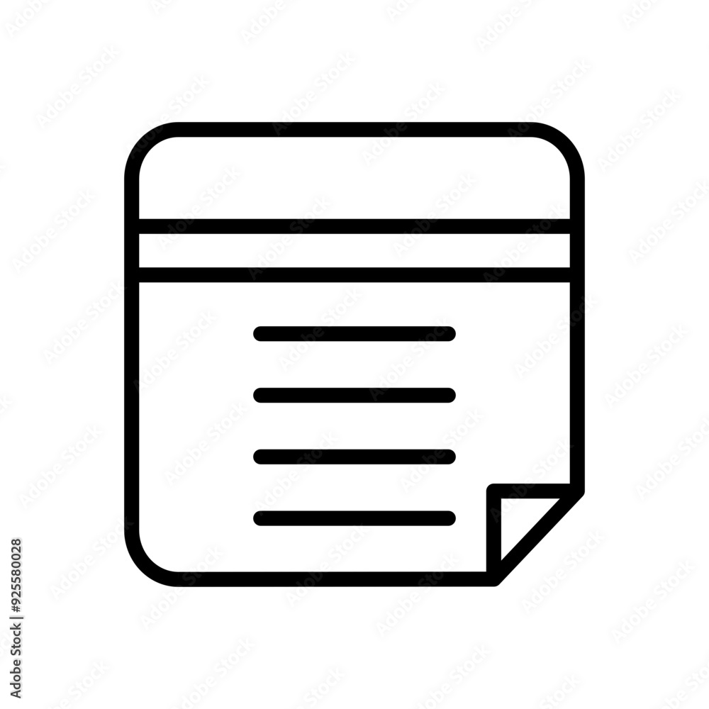 Note icon with line style Note icon with line style