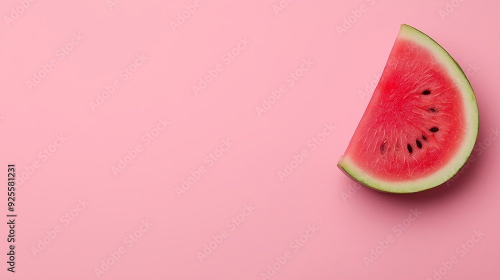Delicious Watermelon Slice on a Pink Background Delicious Watermelon Slice on a Pink Background