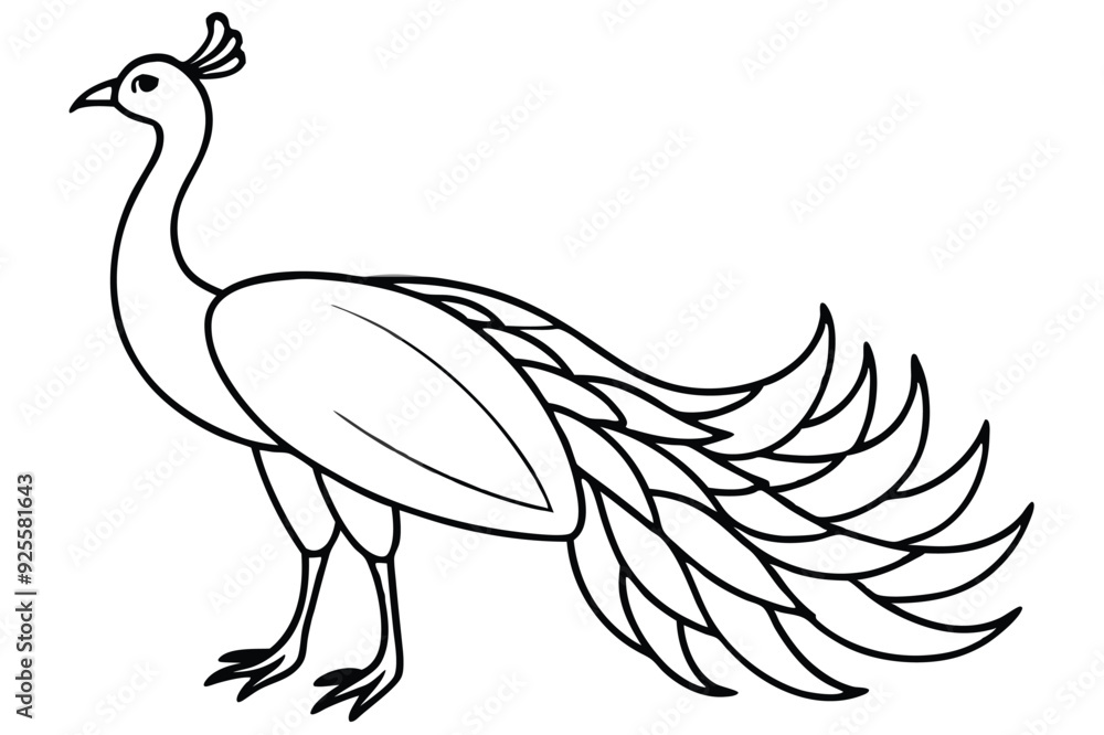 Naklejka premium peacock style rangoli design vector silhouette 