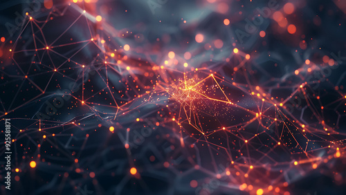 Wallpaper Mural Abstract Network of Glowing Nodes and Connections Torontodigital.ca
