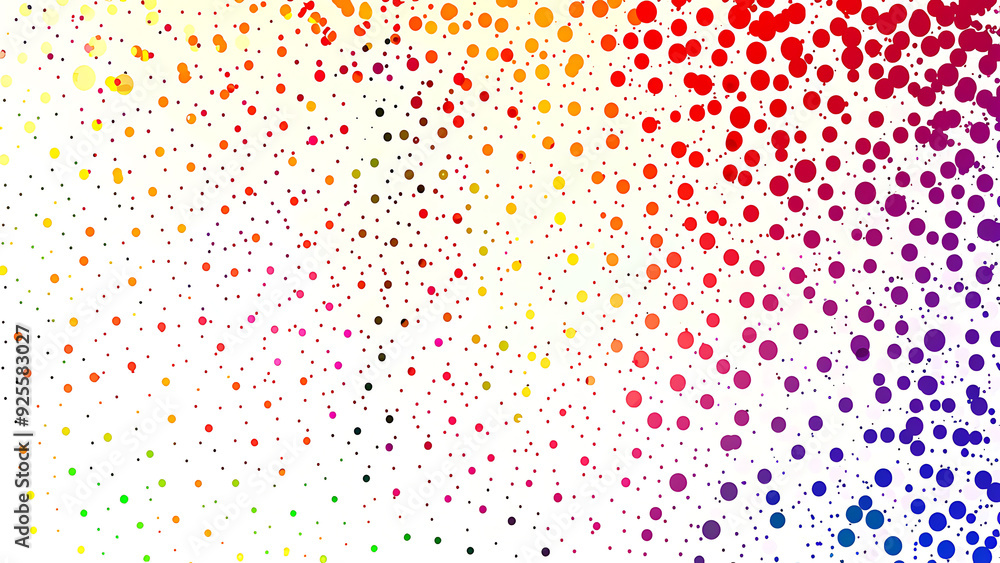 Multicolor Dot Pattern Gradient from Red to Blue on White Multicolor Dot Pattern Gradient from Red to Blue on White