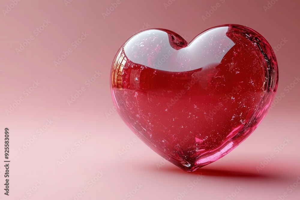3d rendering of a glossy red heart floating against a soft pink background clean minimalist design with subtle shadows and reflections perfect for valentines day themed projects 3d rendering of a glossy red heart floating against a soft pink background clean minimalist design with subtle shadows and reflections perfect for valentines day themed projects