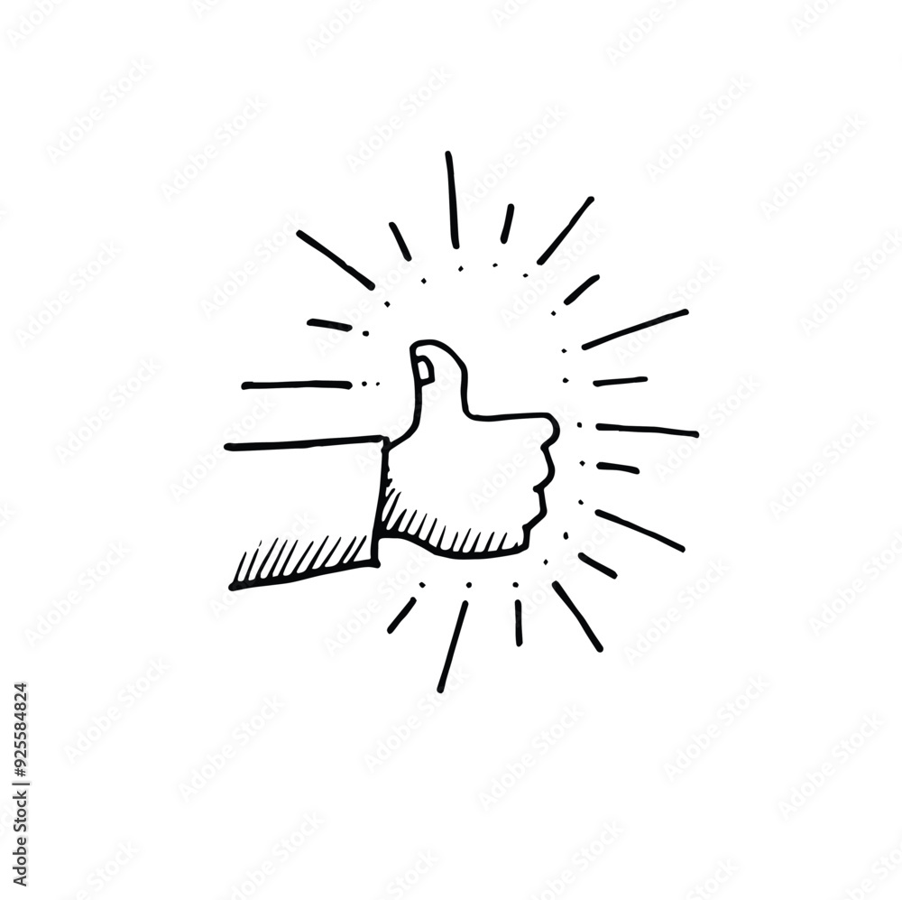 thumbs up doodle vector illustration thumbs up doodle vector illustration