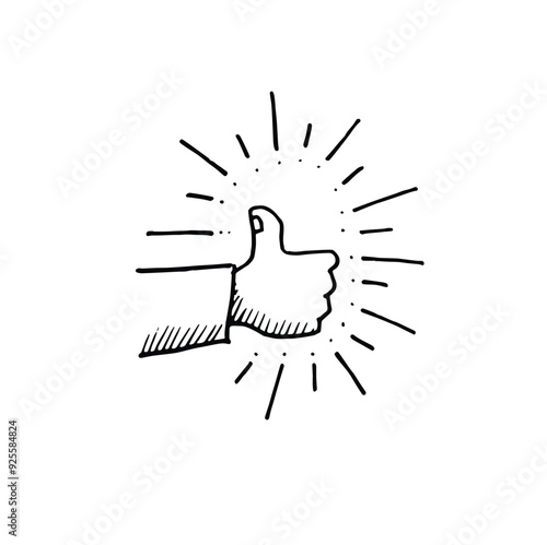 thumbs up doodle vector illustration
