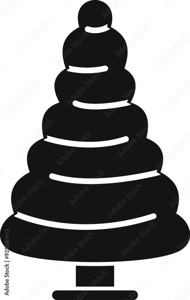 Simple vector icon of a children's toy pyramid, perfect for apps or websites Simple vector icon of a children's toy pyramid, perfect for apps or websites