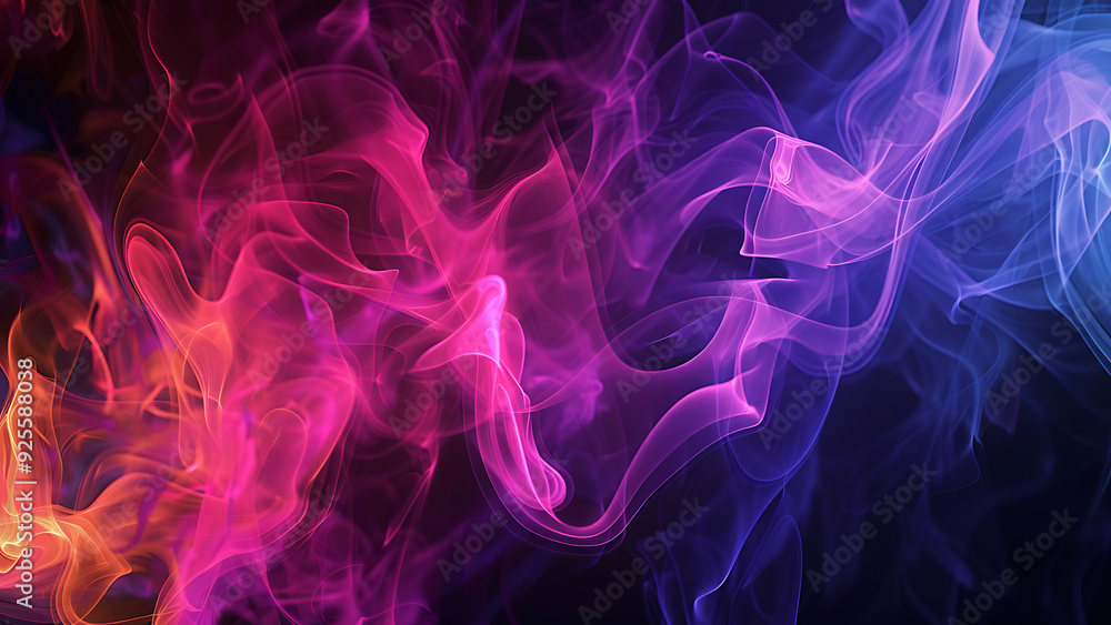 Obraz premium Dynamic Purple and Pink Fluid Smoke with High-Contrast Energy