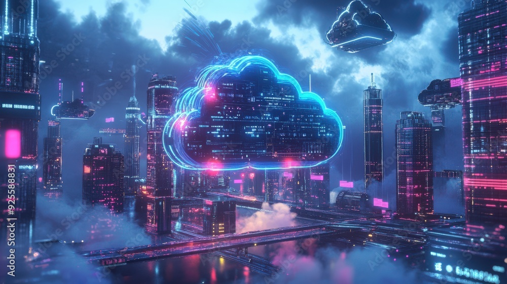 Fototapeta premium futuristic Cloud Server