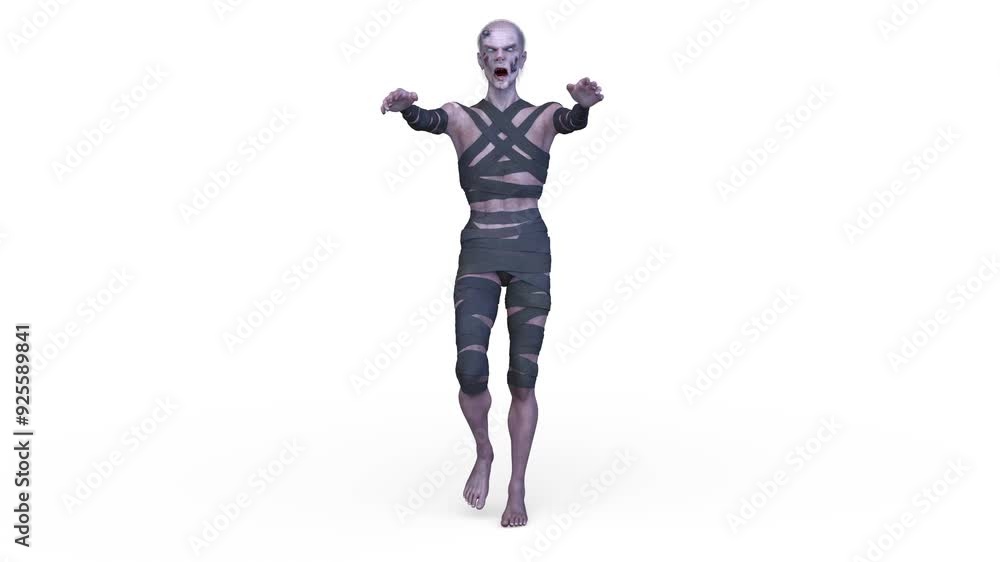 歩くミイラ男 3DCGレンダリング 歩くミイラ男 3DCGレンダリング