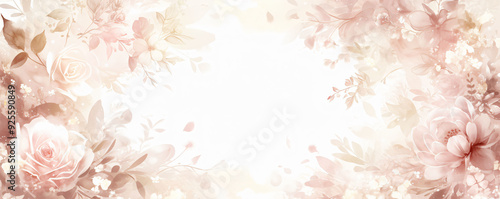 watercolor floral frame background