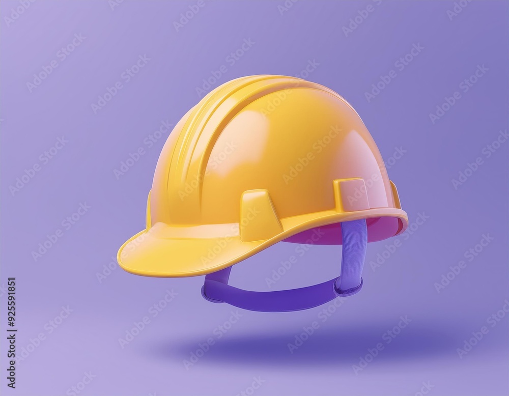 3D yellow hard hat floating in the air, 3D illustration 3D yellow hard hat floating in the air, 3D illustration