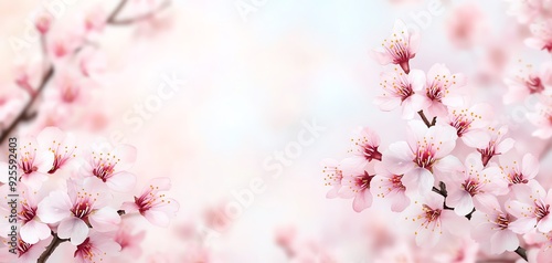 Delicate cherry blossoms in soft pink hues create a serene atmosphere, perfect for spring and nature-themed designs.