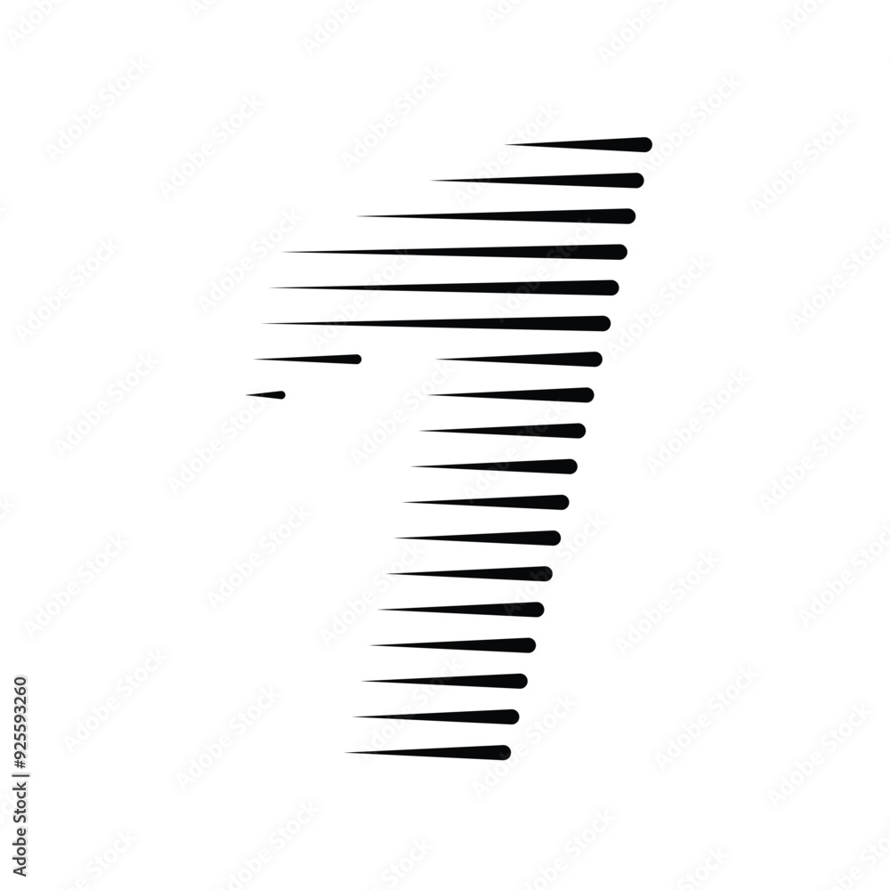 Number 1 with Abstract Line Pattern Number 1 with Abstract Line Pattern