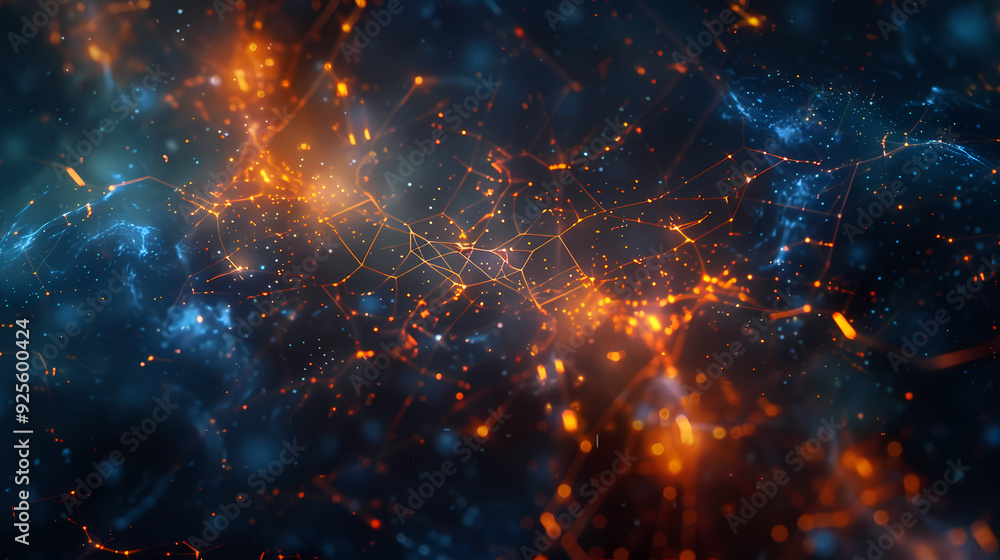 Obraz premium Abstract light dots connection