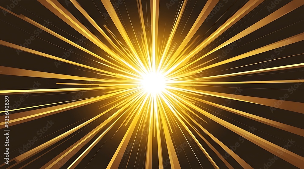 Gold and yellow burst of light on black background, celebration and party related design Gold and yellow burst of light on black background, celebration and party related design