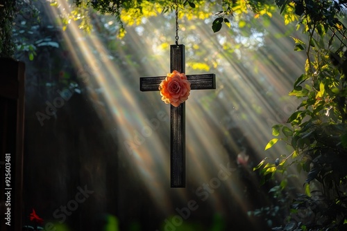 Rose Cross Sunlit Sanctuary Rosicrucianism Religion Spiritual Symbol