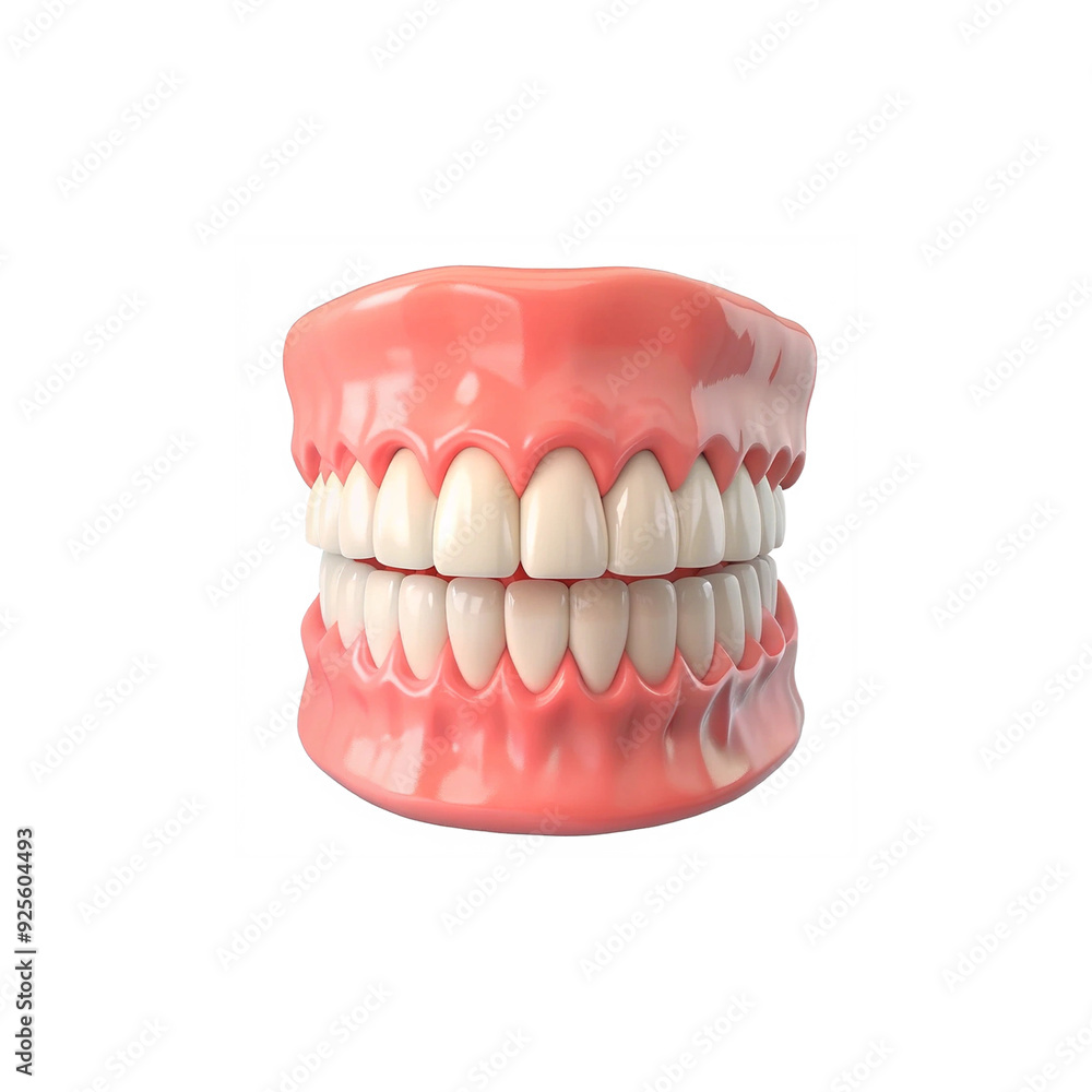 Obraz premium Dentures isolated on a transparent background Generative AI