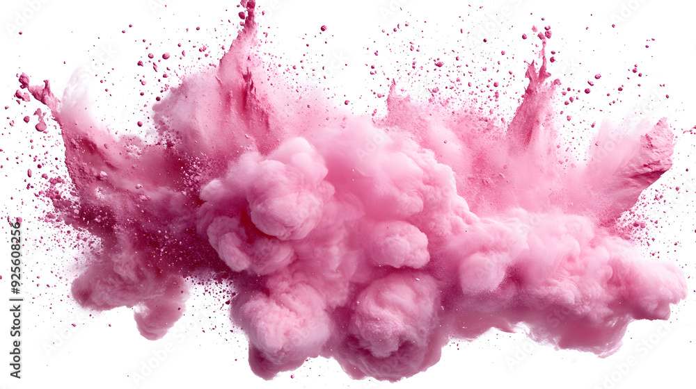 A vibrant explosion of pink powder creating a dynamic visual effect. A vibrant explosion of pink powder creating a dynamic visual effect.