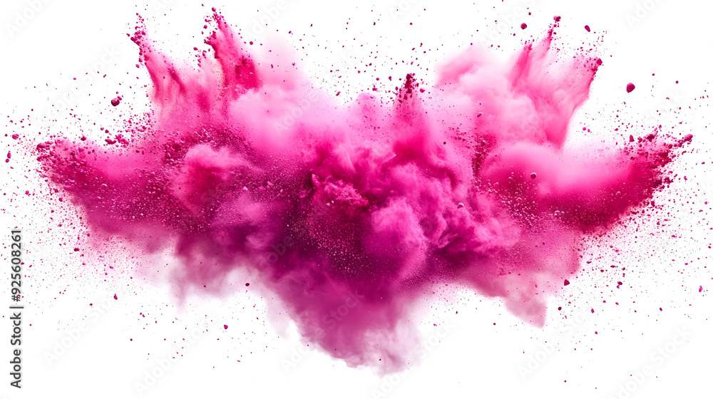 A vibrant explosion of pink powder creating an artistic effect. A vibrant explosion of pink powder creating an artistic effect.