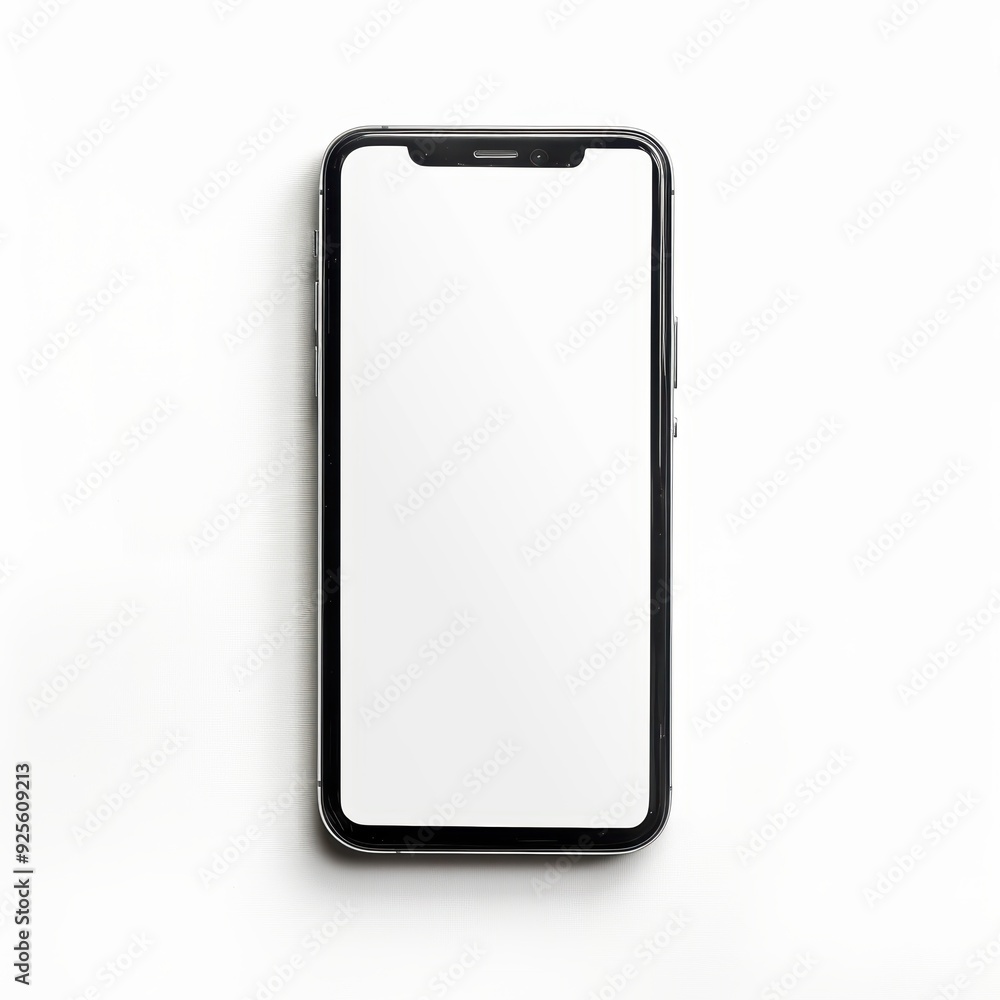 Blank Smartphone Mockup: A sleek, modern smartphone with a blank white screen, ready for your design or message. Ideal for showcasing apps, websites, or branding concepts Blank Smartphone Mockup: A sleek, modern smartphone with a blank white screen, ready for your design or message. Ideal for showcasing apps, websites, or branding concepts