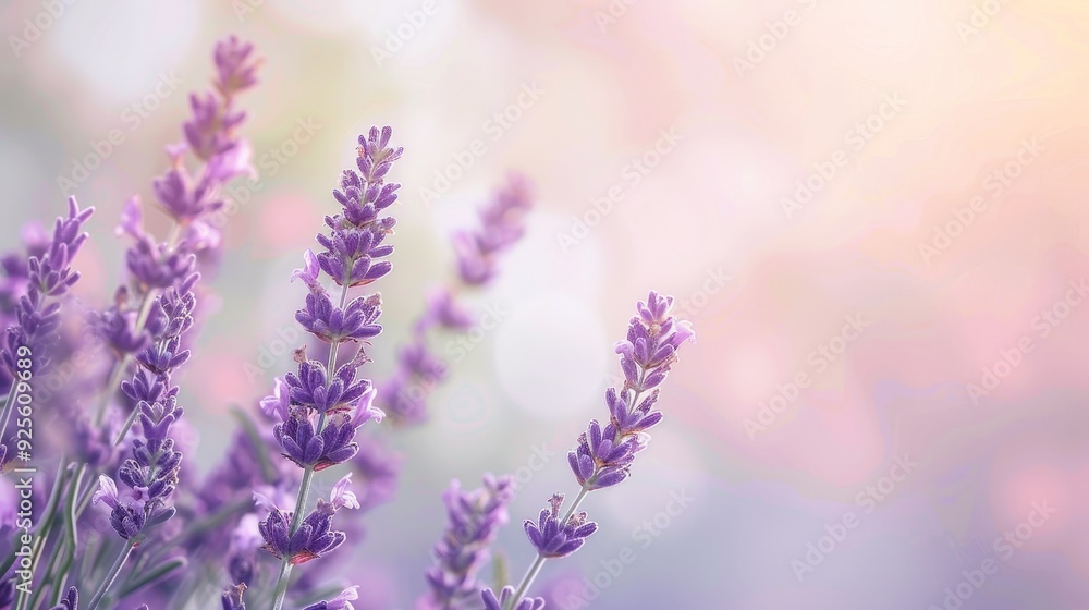 Beautiful lavender flower blooming in soft pastel colors, creating a serene and tranquil atmosphere perfect for relaxation. Beautiful lavender flower blooming in soft pastel colors, creating a serene and tranquil atmosphere perfect for relaxation.