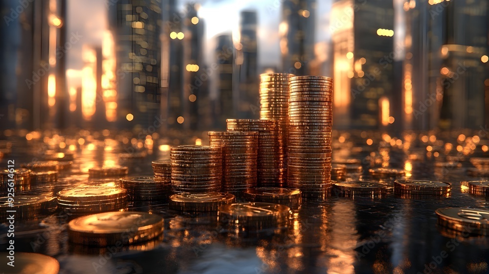 Minimalist 3D Rendered Economics and Finance Concept with Abstract Capital Market Visualization Minimalist 3D Rendered Economics and Finance Concept with Abstract Capital Market Visualization