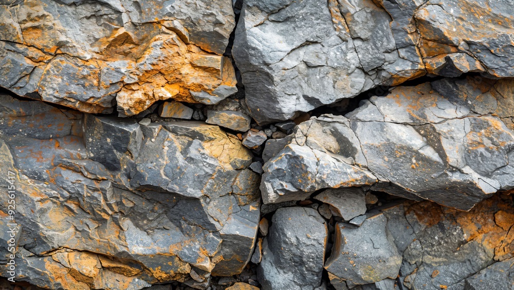 A close-up view of a rugged rock formation showcasing intricate textures and vibrant orange lichen patterns that highlight the natural beauty of weathered stone surfaces. A close-up view of a rugged rock formation showcasing intricate textures and vibrant orange lichen patterns that highlight the natural beauty of weathered stone surfaces.