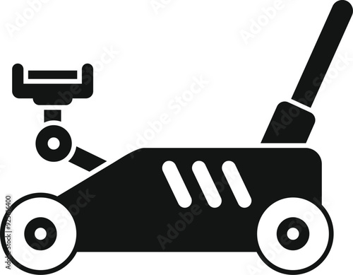 Hydraulic car jack lifting tool icon in glyph style, suitable for any purpose related to car service