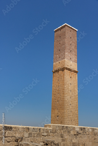 Ruins of Ulu Cami (The Great Mosque) in Harran. This architectural monument is the oldest mosque in Anatolia and was built in 8th century. Ruins of the ancient city of Harran, Sanliurfa, Turkey.