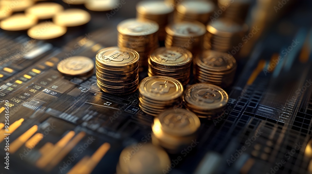3D Rendered Economic Forecast Infographic with Graph and Data Visualization 3D Rendered Economic Forecast Infographic with Graph and Data Visualization