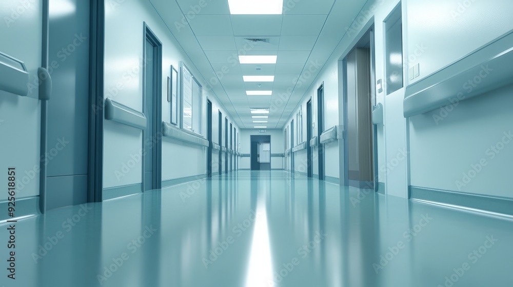 Fototapeta premium An empty hospital corridor background