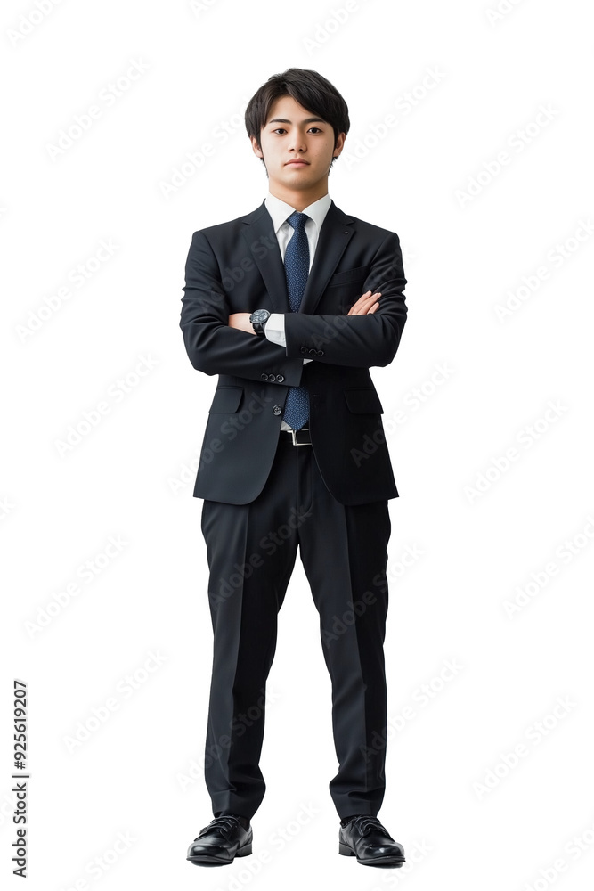 ビジネスマン, 腕組み, 全身, 透過背景