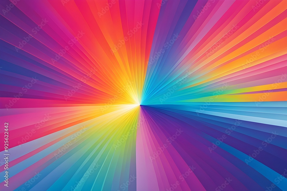 A colorful rainbow with a bright yellow center A colorful rainbow with a bright yellow center