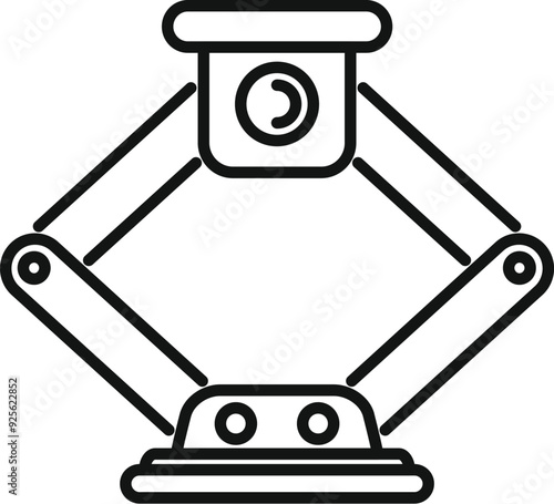 Car jack outline icon, automobile service equipment for lifting vehicle during repairing