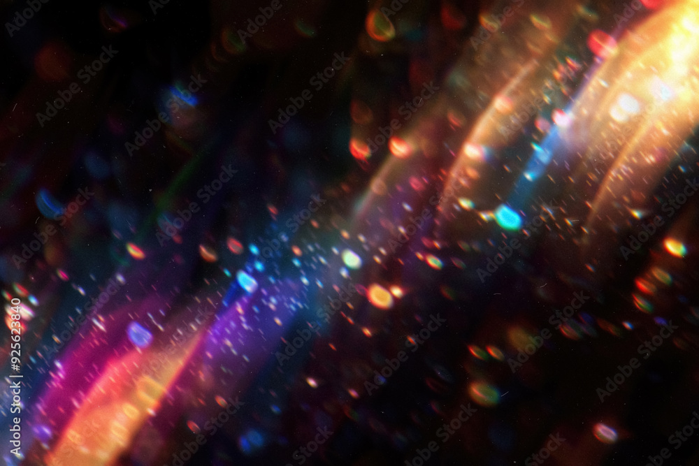 Fototapeta premium Dusty Glitter Rainbow Bokeh Overlays - High-Resolution Overlays with Soft Pastel Gradient and Sparkling Bokeh Effects for Magical and Dreamy Visuals in Creative Projects