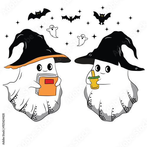 Halloween cute funny Childish spooky boo vector design