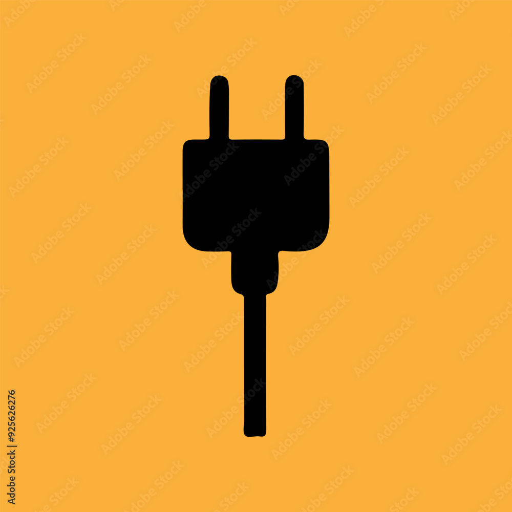 Electric Plug Glass Silhouette Vector - Energy Connection Graphic Electric Plug Glass Silhouette Vector - Energy Connection Graphic
