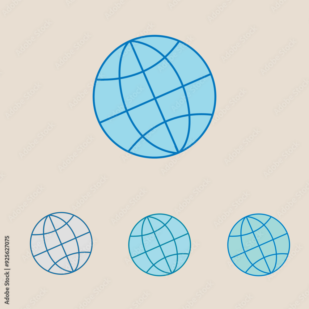 the logo of planet Earth, a flat vector illustration isolated on a beige background the logo of planet Earth, a flat vector illustration isolated on a beige background