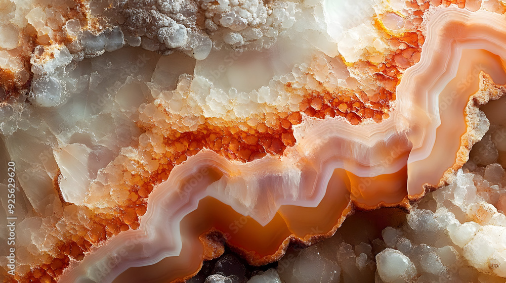 Close-up view of colorful agate stone with intricate patterns. Close-up view of colorful agate stone with intricate patterns.