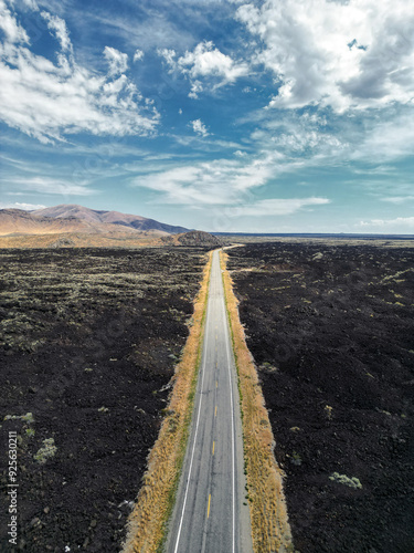 Highway ina volcanic landscape photo